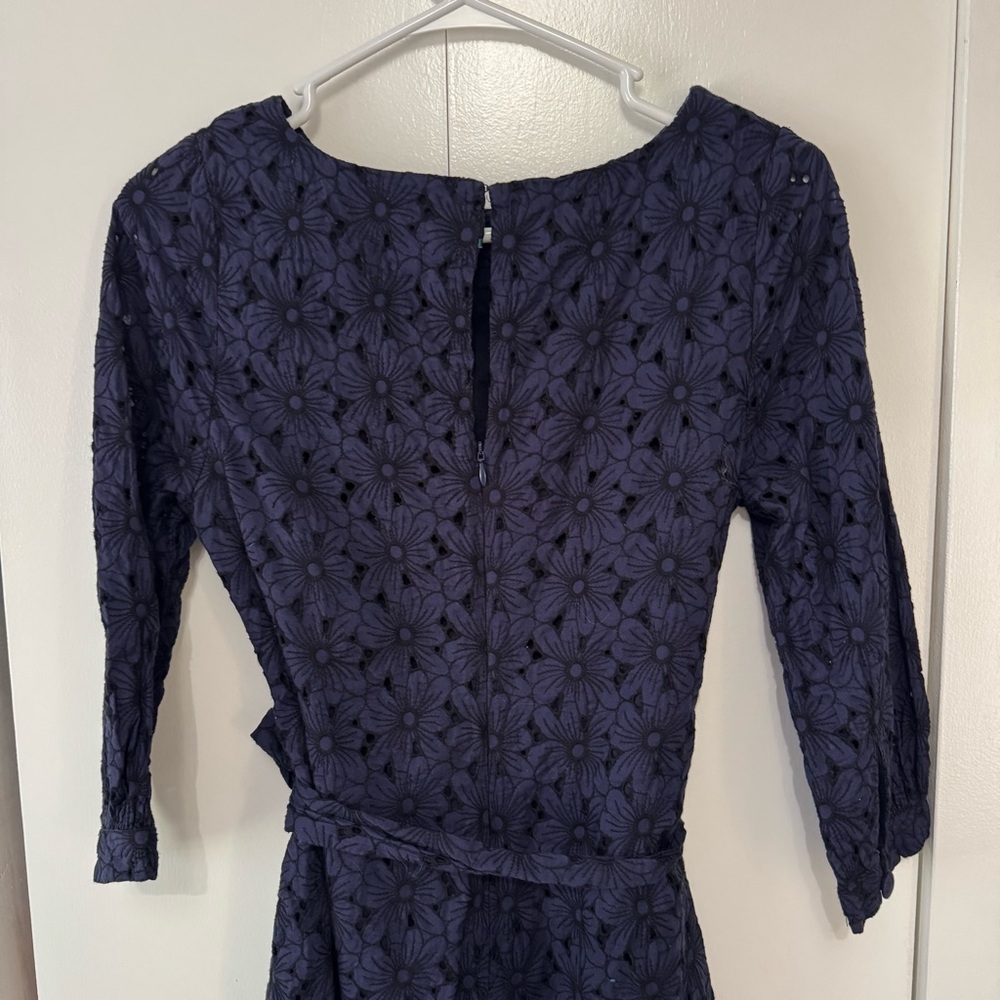 Boden Navy Claudette Broderie Midi Dress, Sz 6 - Picture 9 of 10